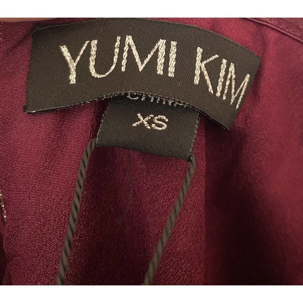 Yumi Kim Glamour Night MIDI Dress Silk Burgundy Size XS NWT! Retail $268 - Picture 5 of 8